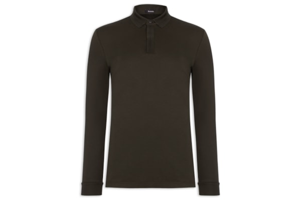Polo Masculina Térmica Manga Longa - Marrom
