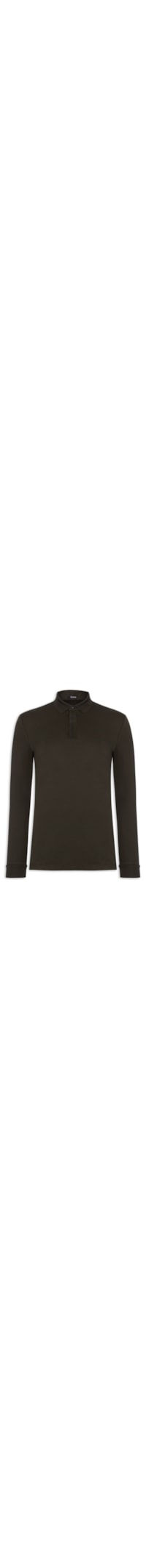 Polo Masculina Térmica Manga Longa - Marrom