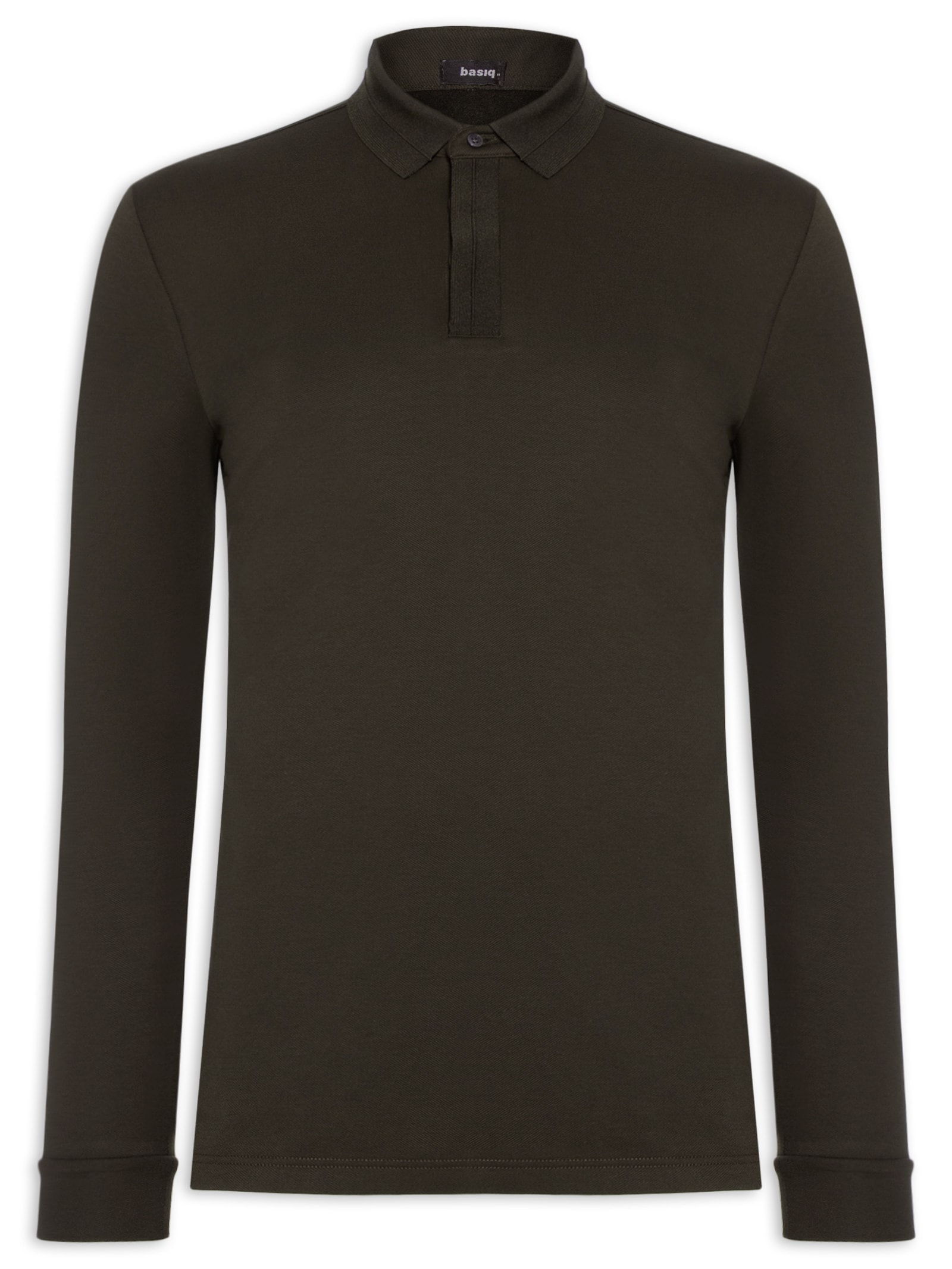 Polo Masculina Térmica Manga Longa Marrom Basiq Men