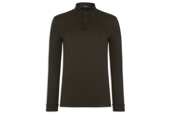 Polo Masculina Térmica Manga Longa - Marrom