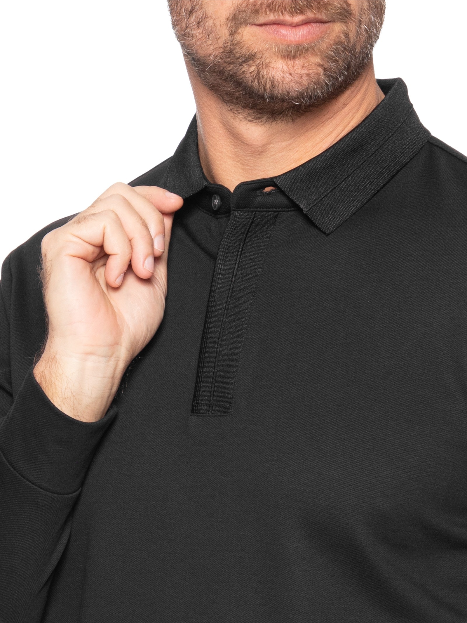 Polo Masculina Térmica Manga Longa Preto Basiq Men