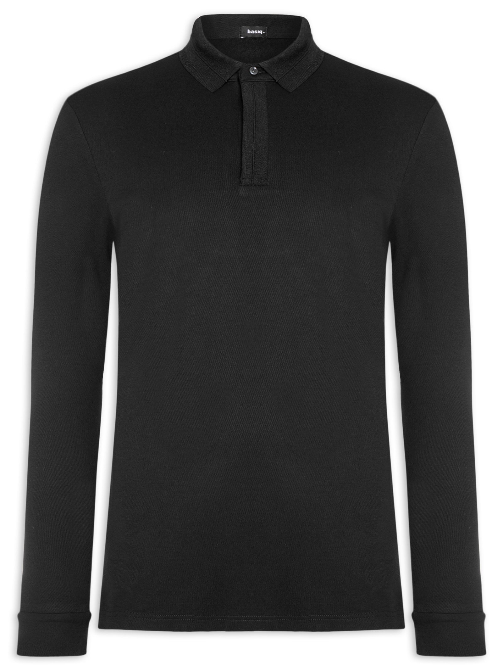 Polo Masculina Térmica Manga Longa Preto Basiq Men