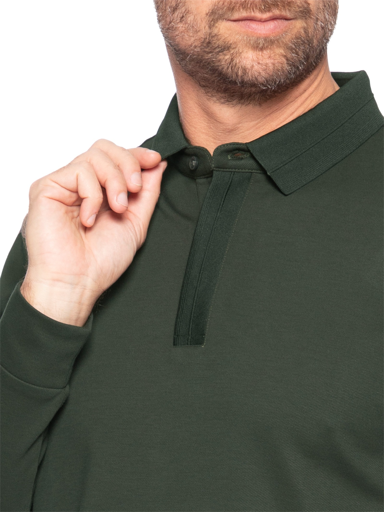 Polo Masculina Térmica Manga Longa Verde Basiq Men