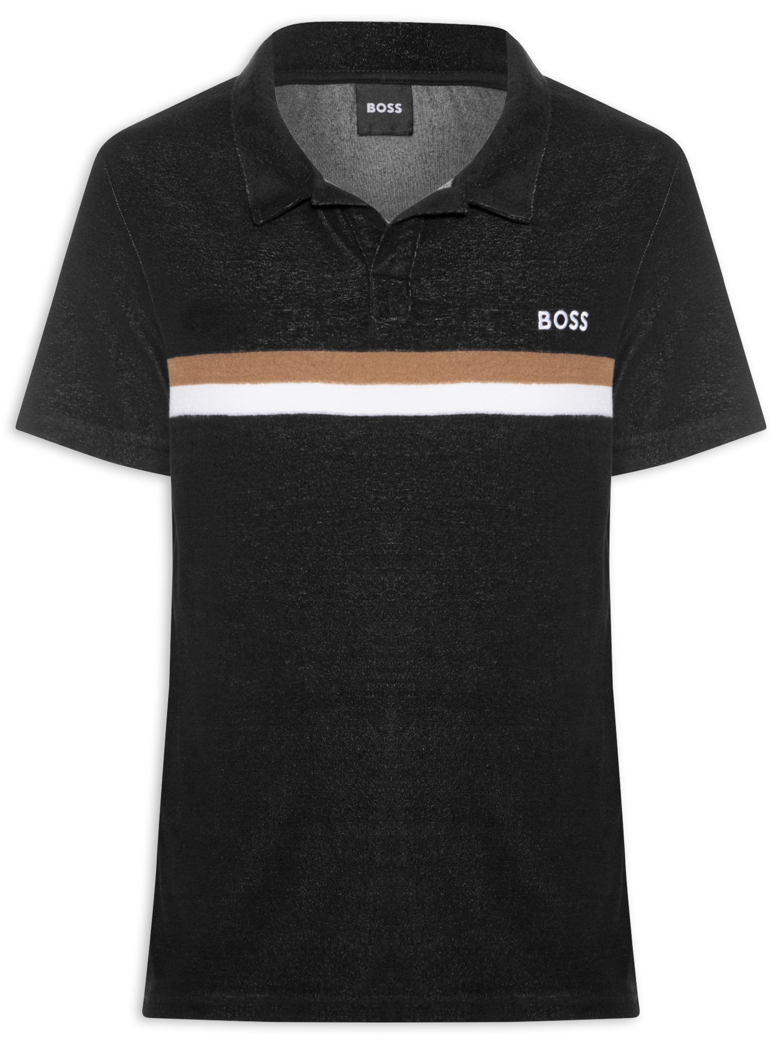 Polo Masculina Terry Shirt Preto Boss