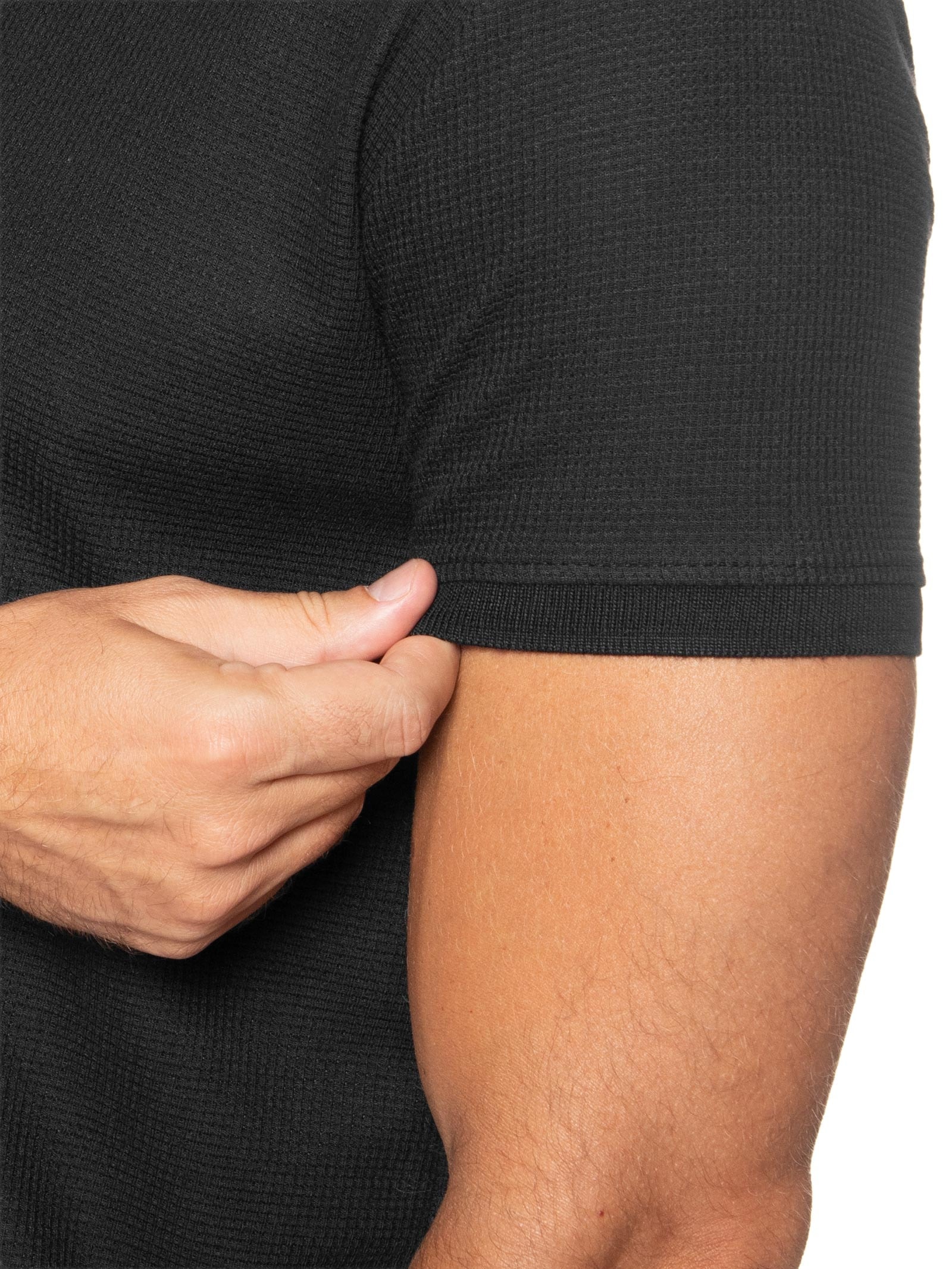 Polo Masculina Texturizada Algodão Preto '2 Essential