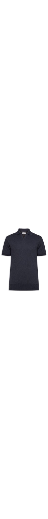 Polo Masculina Texturizada Com Gola Colombiana - Azul