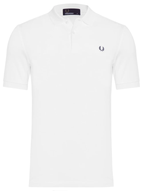 Polo Masculina “The Fred Perry Shirt” Em Piquet De Algodão – Branco
