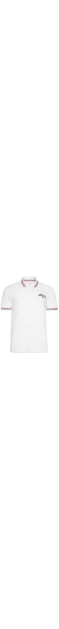 Polo Masculina Tipped Logo Arch - Branco