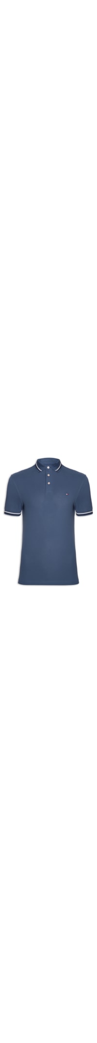 Polo Masculina Tipped Slim Fit - Azul