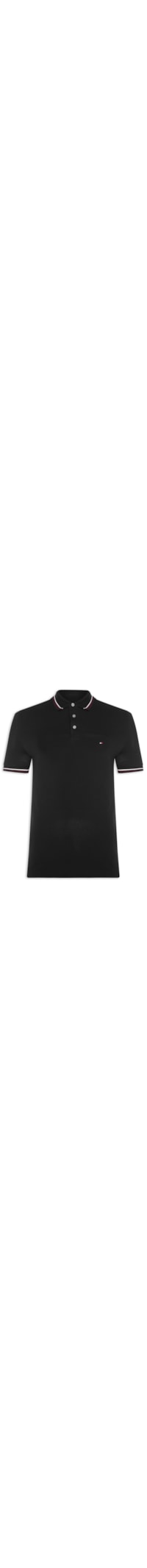Polo Masculina Tipped Slim Fit - Preto