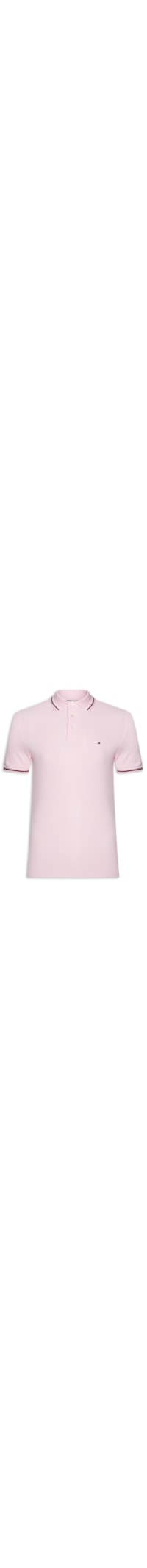 Polo Masculina Tipped Slim Fit - Rosa