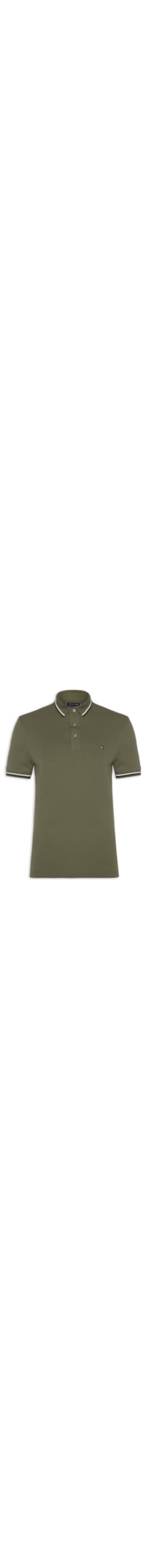 Polo Masculina Tipped Slim Fit - Verde