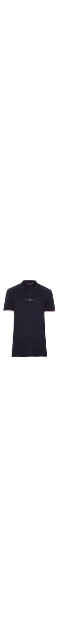 Polo Masculina Tommy Logo Tipped Regular - Azul