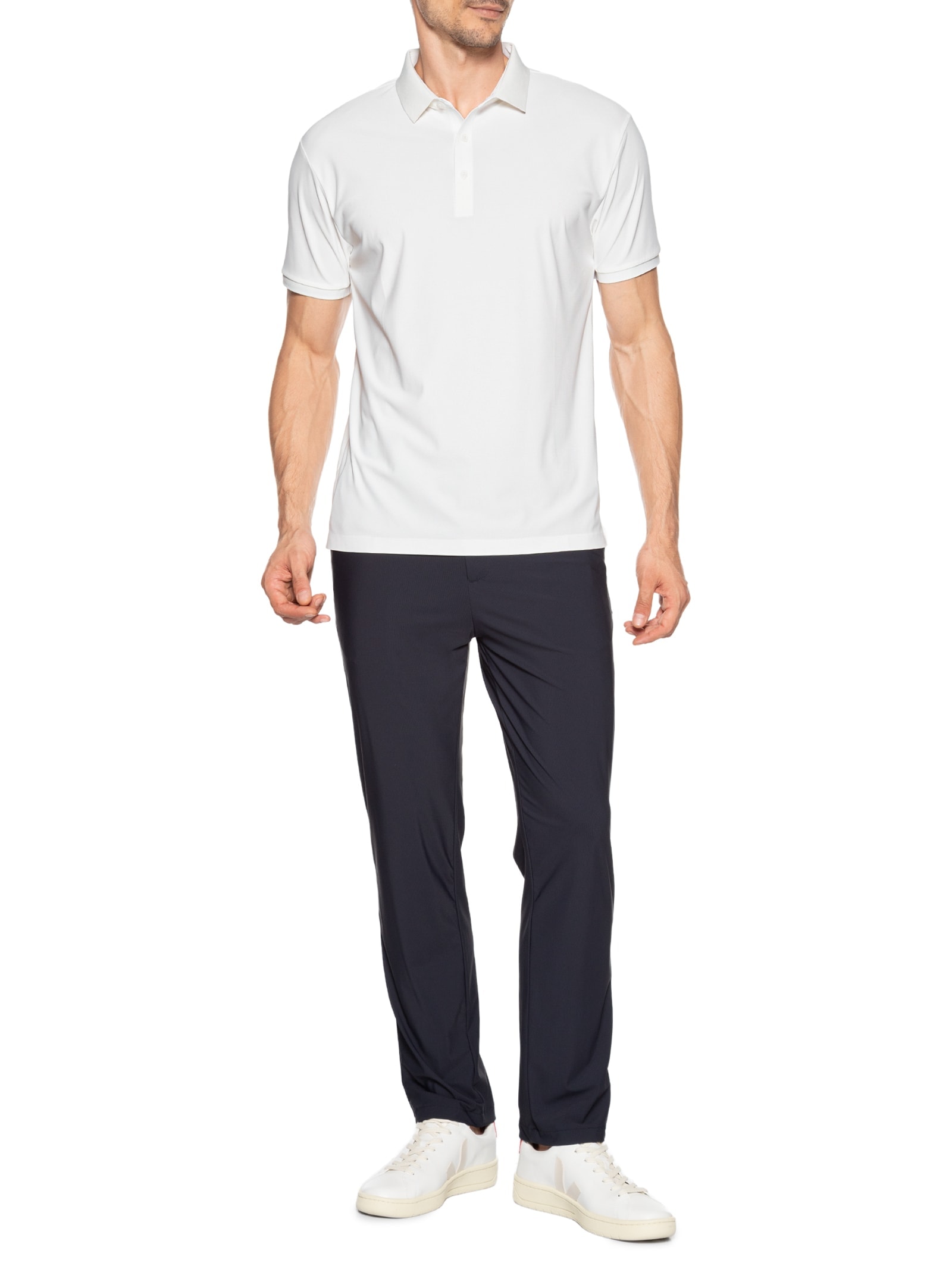 Polo Masculina Toque Gelado Sem Costura Branco '2 Essential