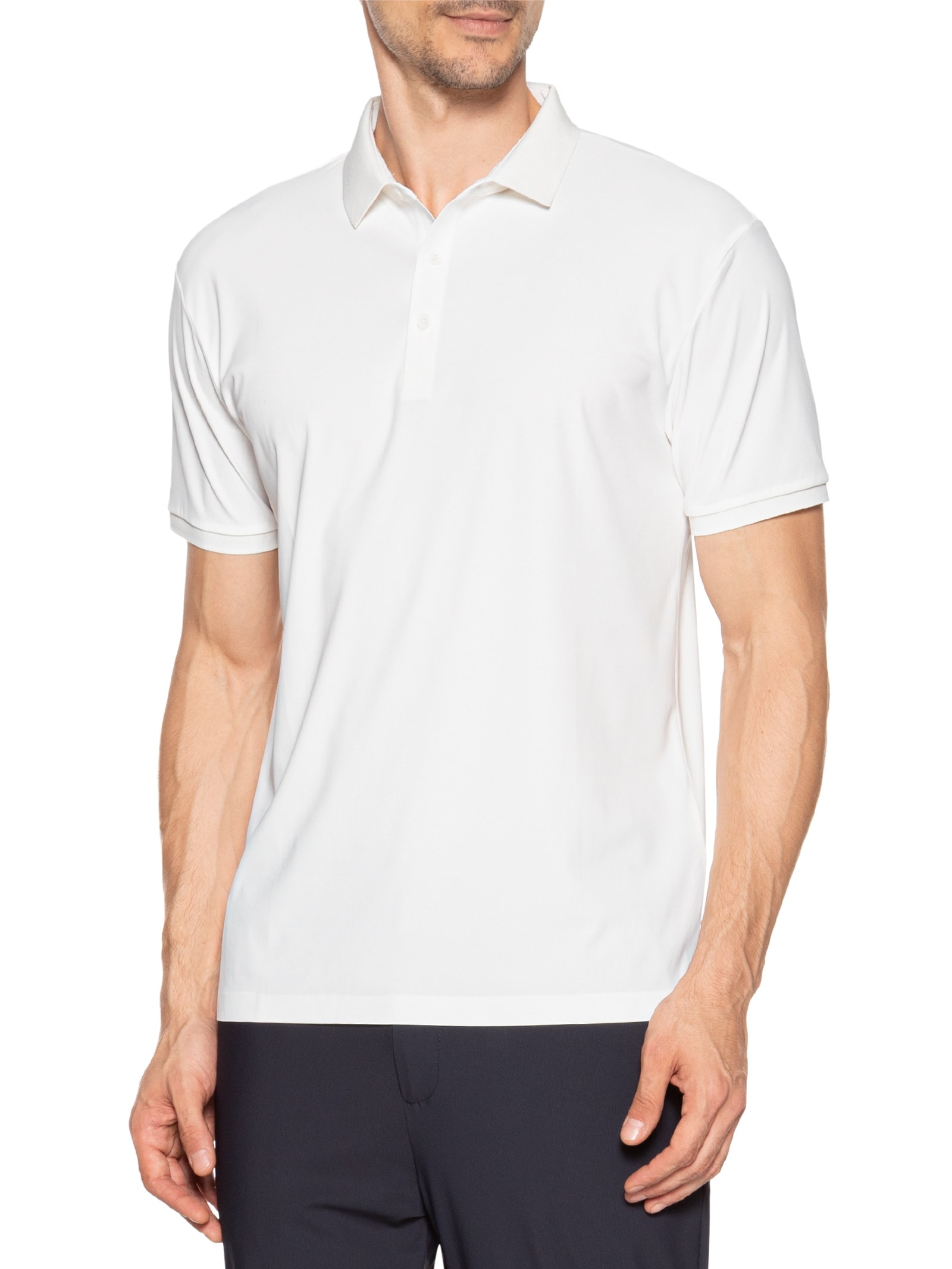 Polo Masculina Toque Gelado Sem Costura Branco '2 Essential