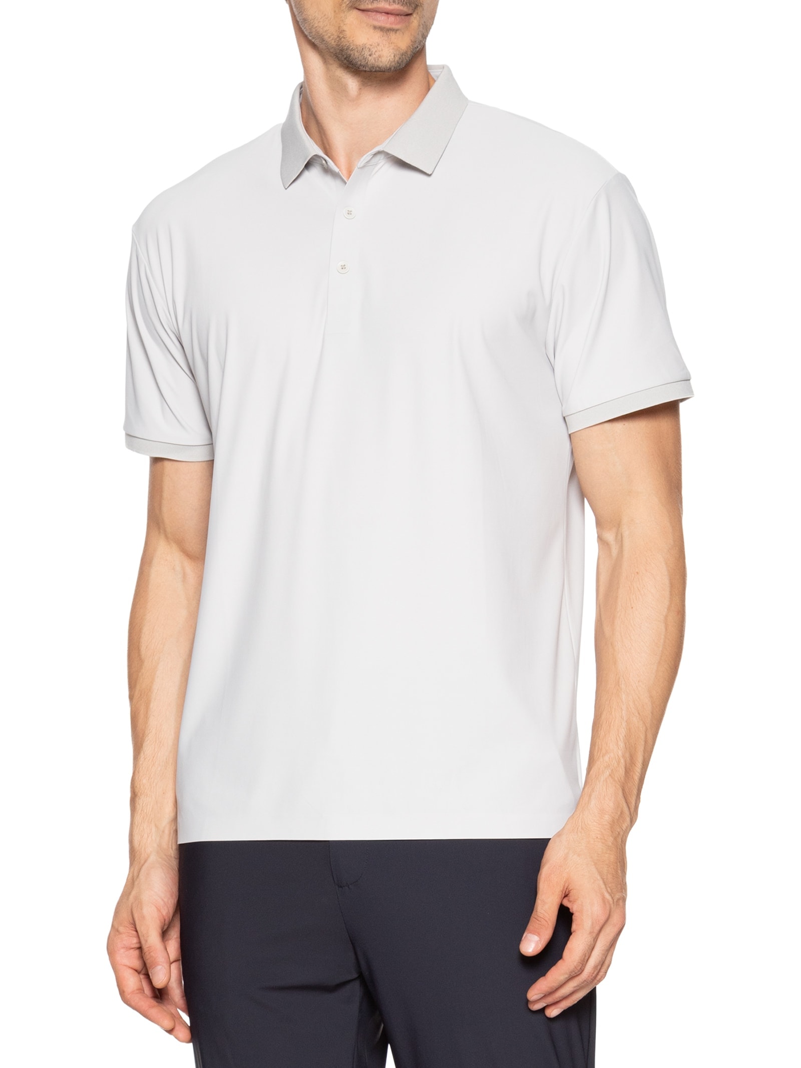 Polo Masculina Toque Gelado Sem Costura Cinza '2 Essential