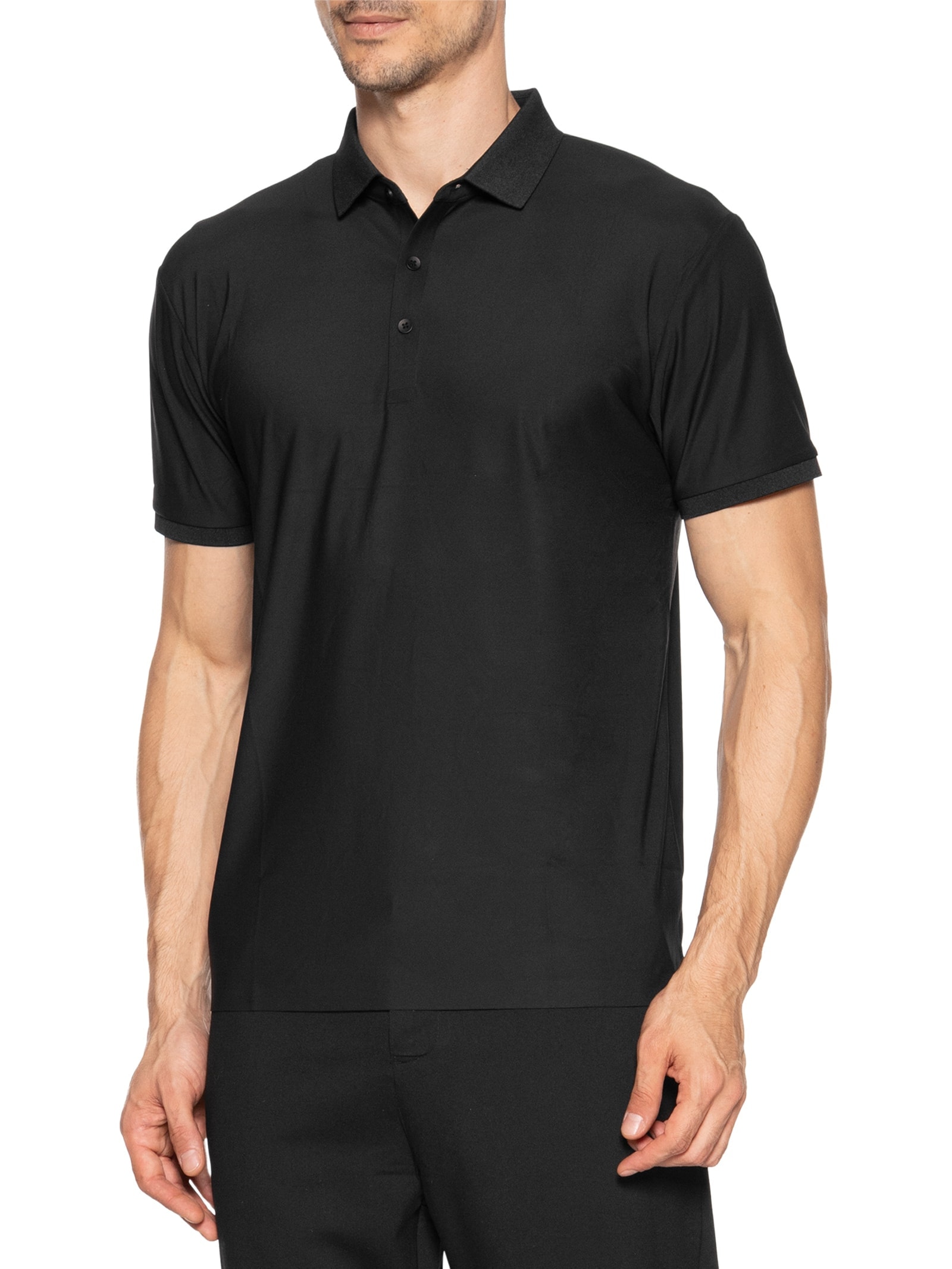 Polo Masculina Toque Gelado Sem Costura Preto '2 Essential