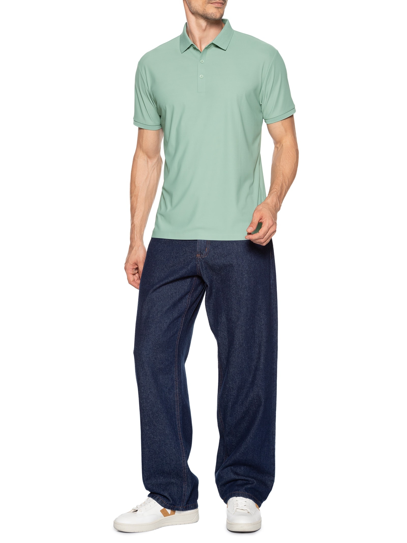 Polo Masculina Toque Gelado Sem Costura Verde '2 Essential