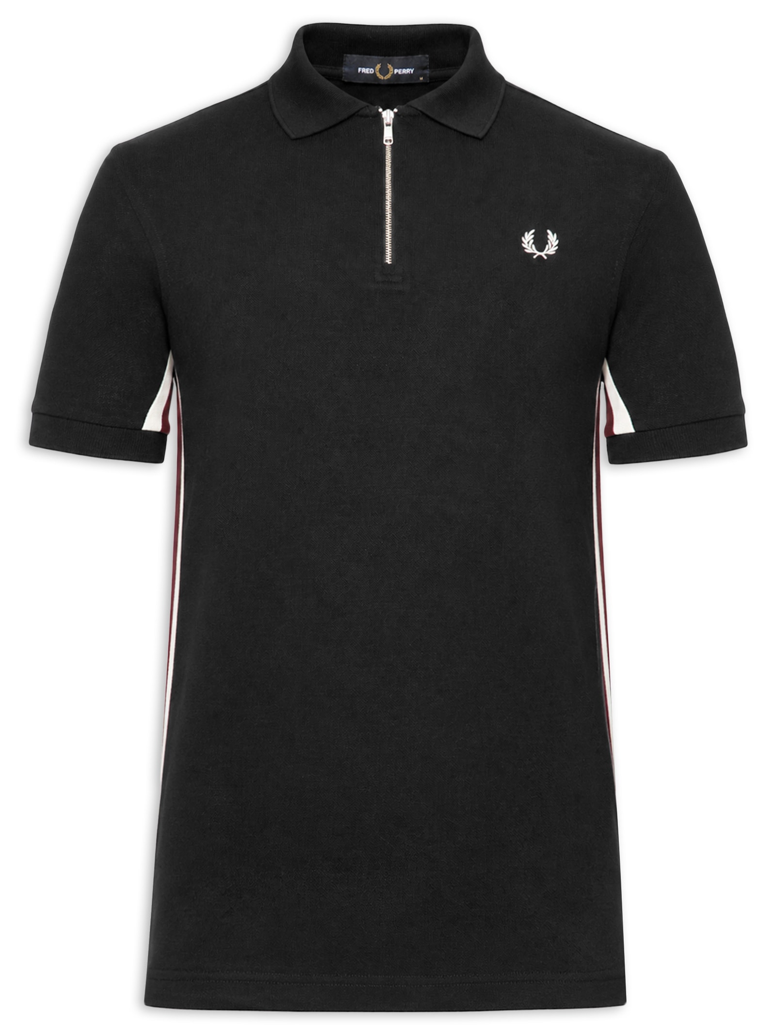 Polo Masculina Tramline Stripe Preto Fred Perry