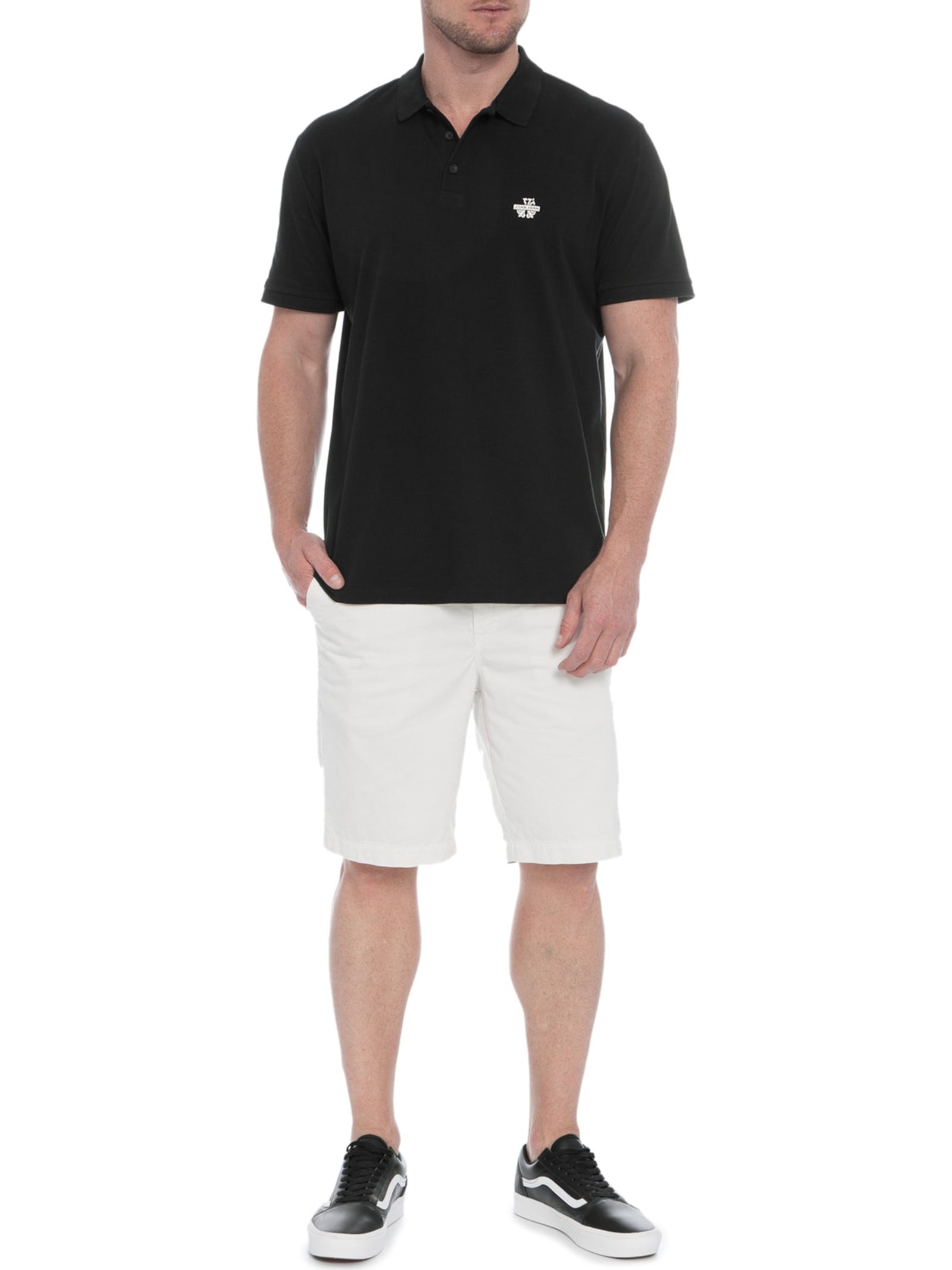 Polo Masculina Transfer Preto John John
