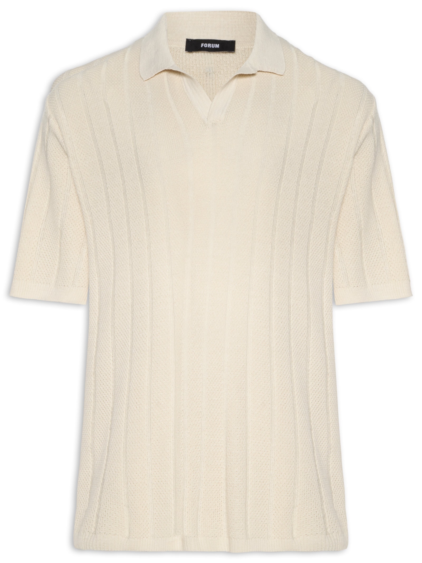 Polo Masculina Tricô Bege Forum