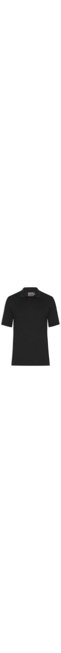 Polo Masculina Tricot Ancora Manga Curta - Preto