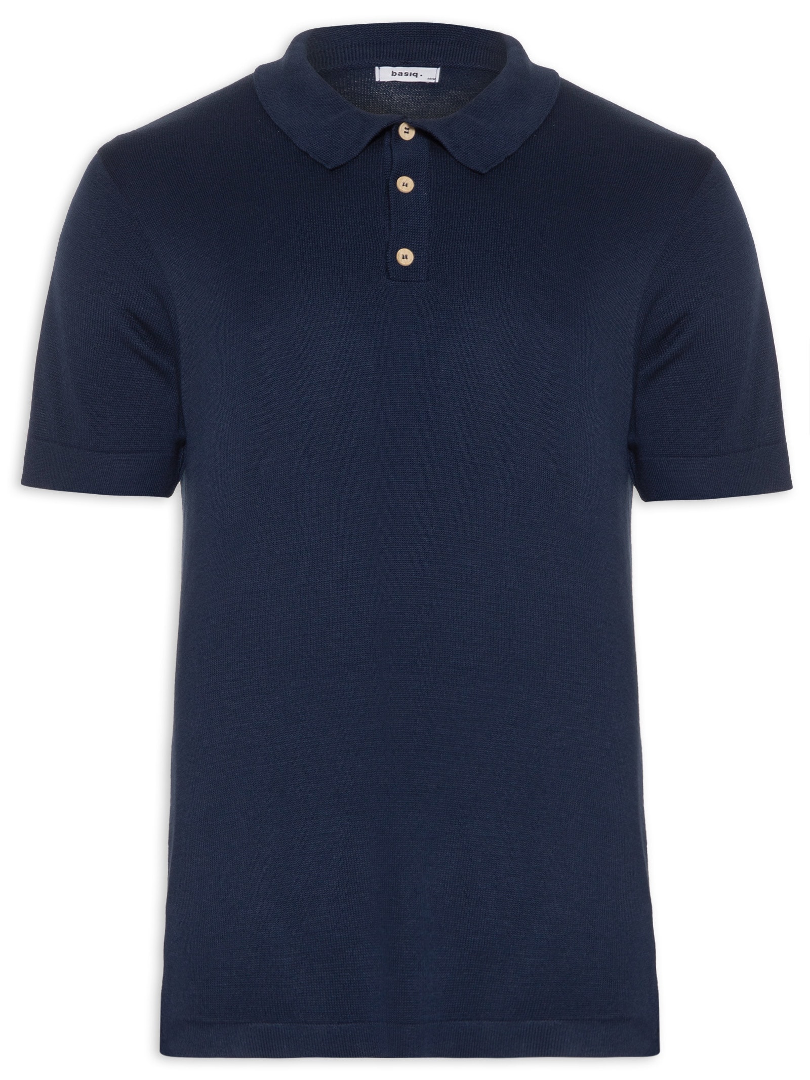 Polo Masculina Tricot Azul Basiq Men