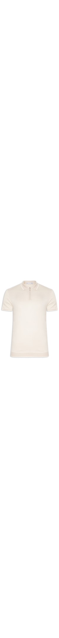 Polo Masculina Tricot Com Friso - Bege