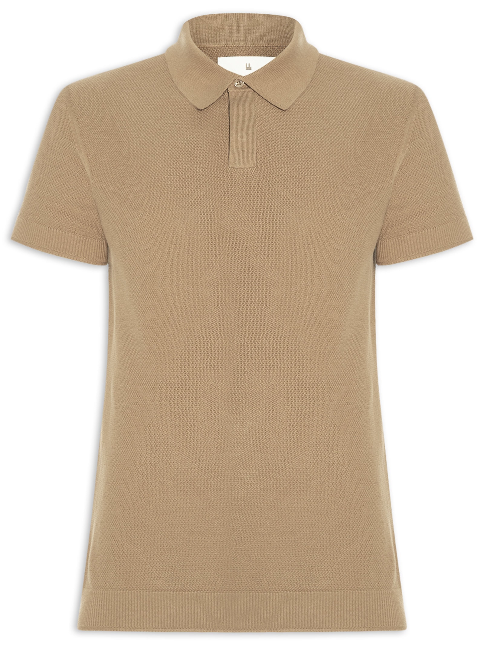 Polo Masculina Tricot Corda New Bege Foxton