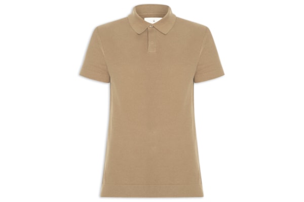 Polo Masculina Tricot Corda New - Bege