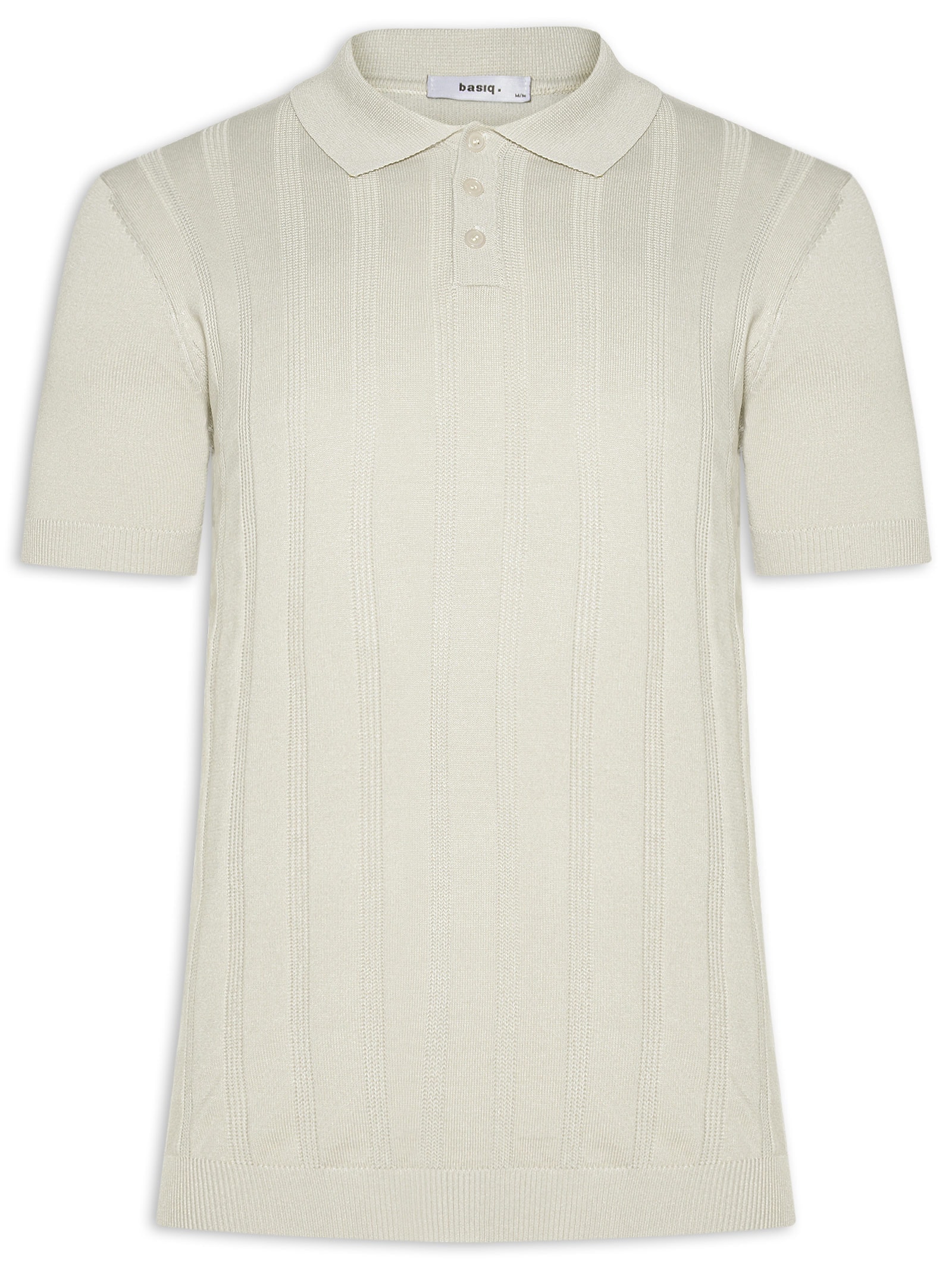 Polo Masculina Tricot Detalhes Cinza Basiq Men