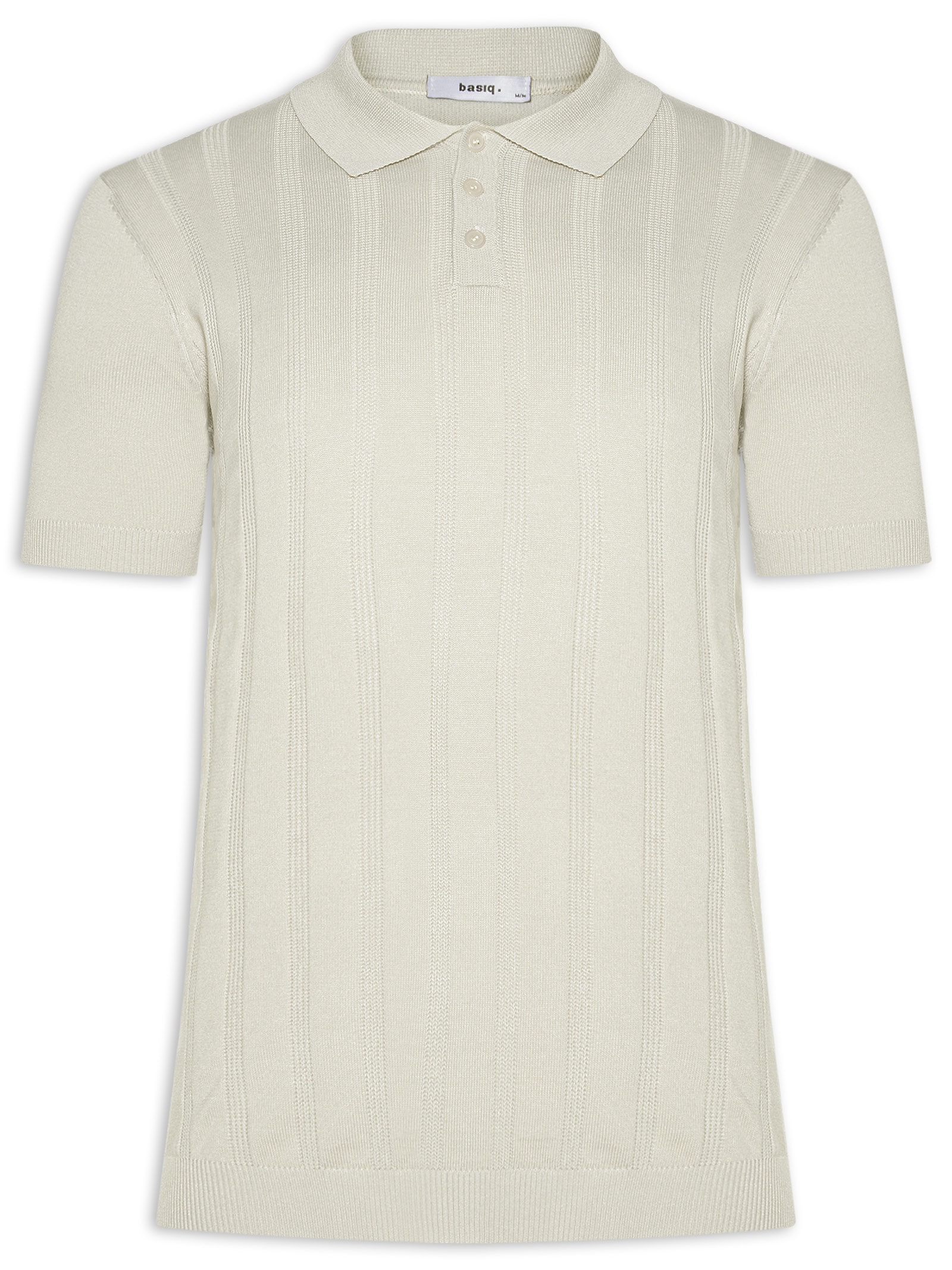 Polo Masculina Tricot Detalhes Cinza Basiq Men