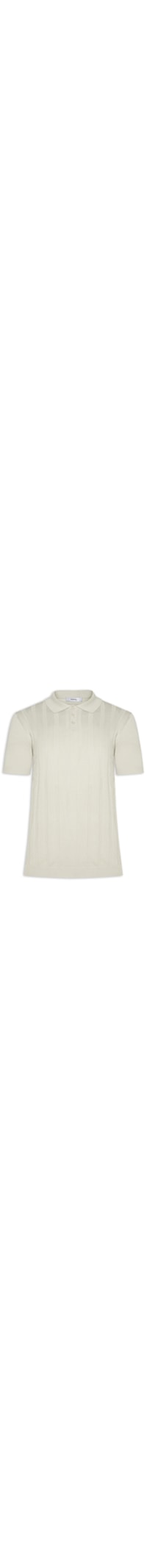 Polo Masculina Tricot Detalhes - Cinza