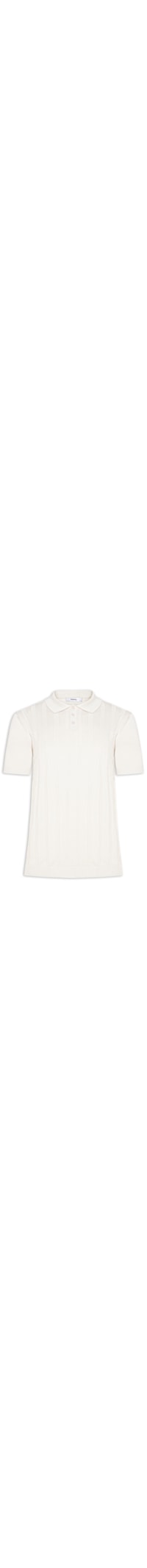 Polo Masculina Tricot Detalhes - Off White