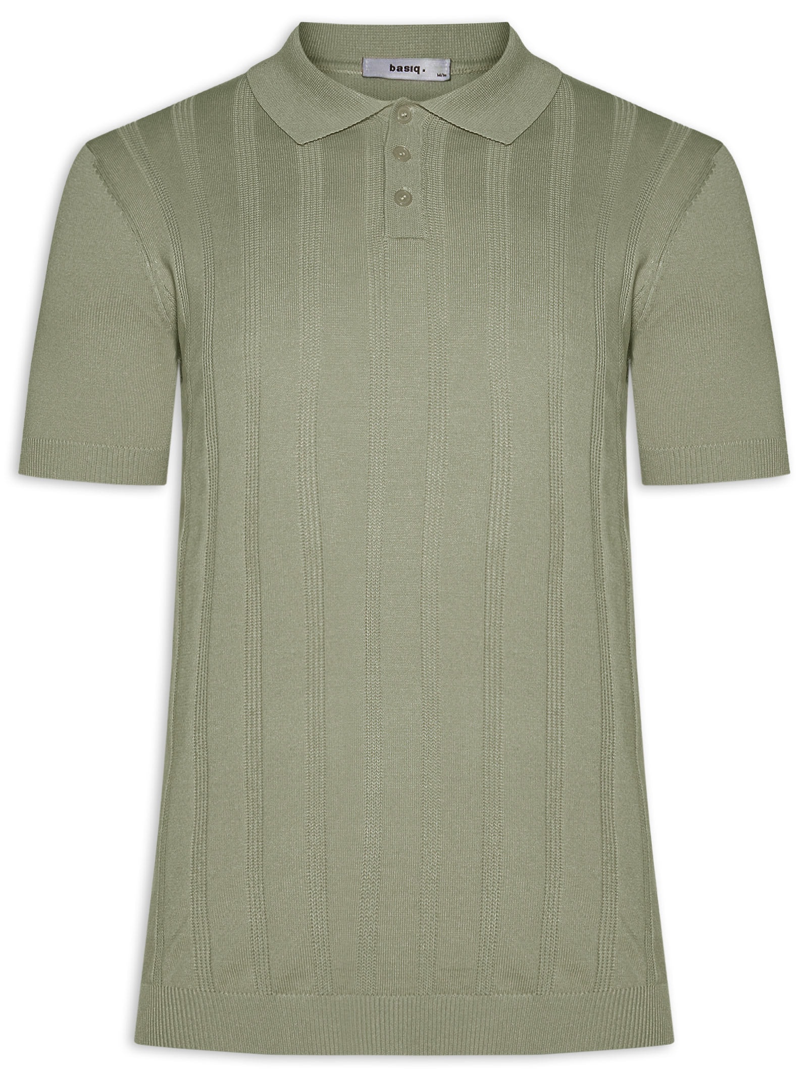 Polo Masculina Tricot Detalhes Verde Basiq Men