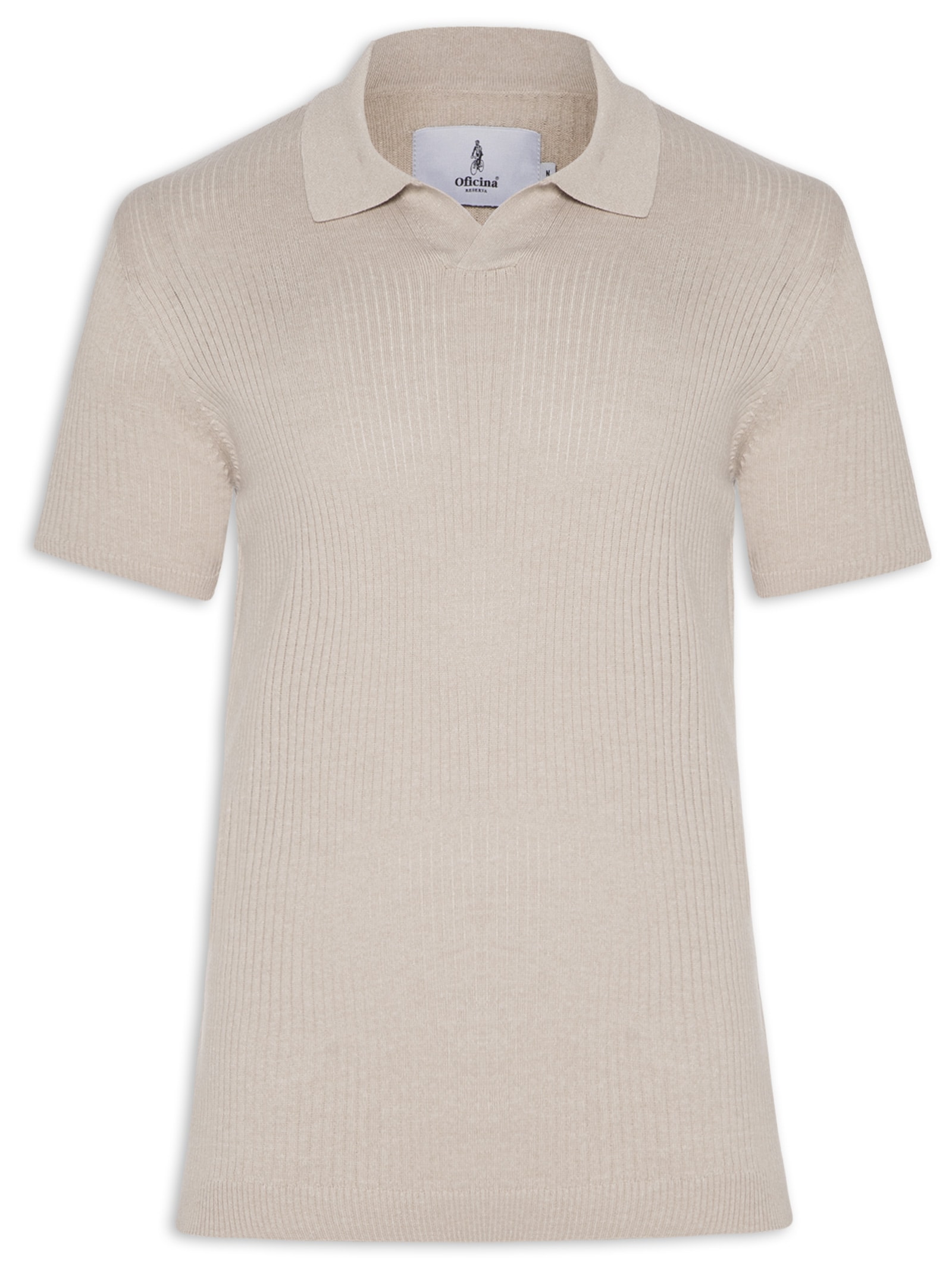 Polo Masculina Tricot Enseada Manga Curta Bege Oficina Reserva