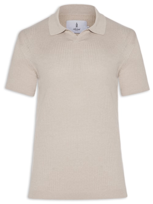 Polo Masculina Tricot Enseada Manga Curta – Bege