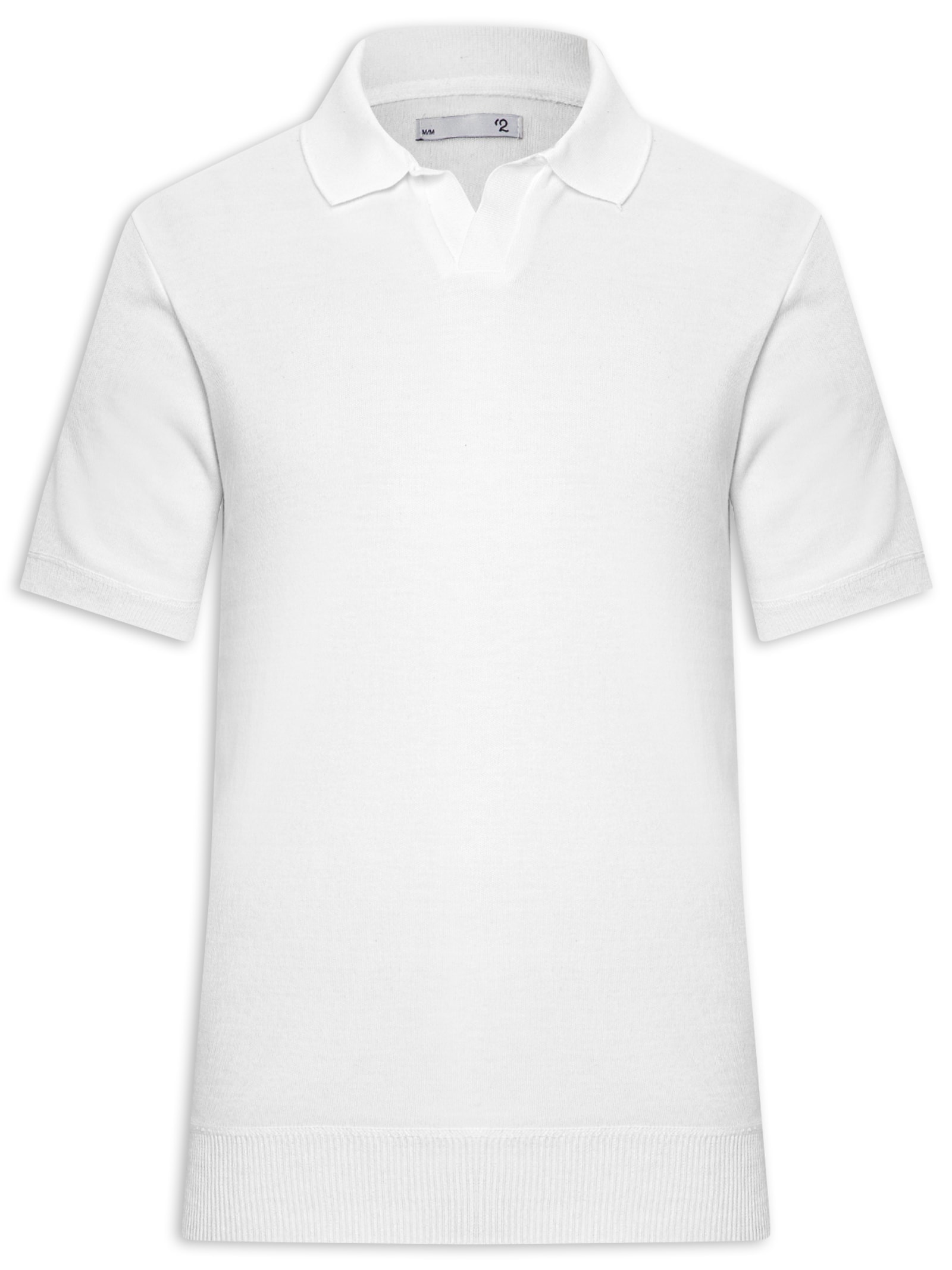 Polo Masculina Tricot Gola Colombiana Branco '2 Essential