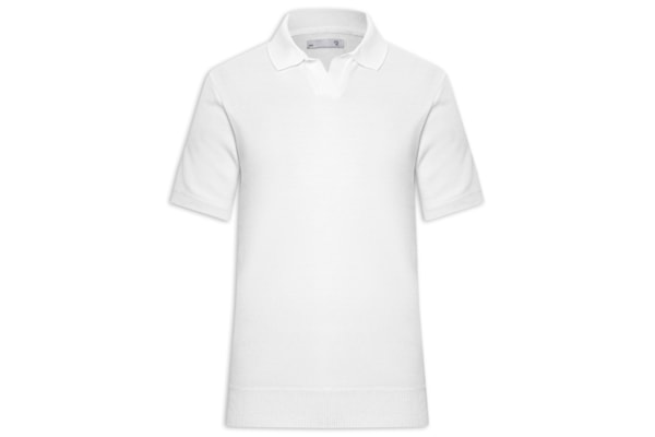 Polo Masculina Tricot Gola Colombiana - Branco