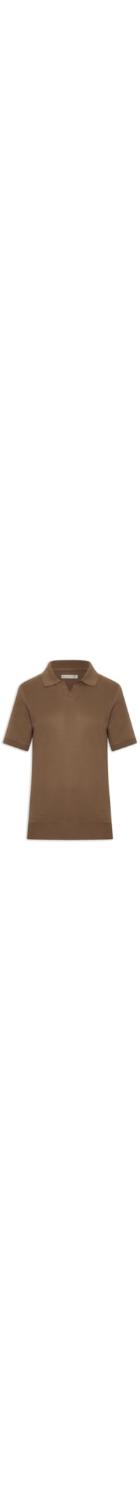 Polo Masculina Tricot Gola Colombiana - Marrom