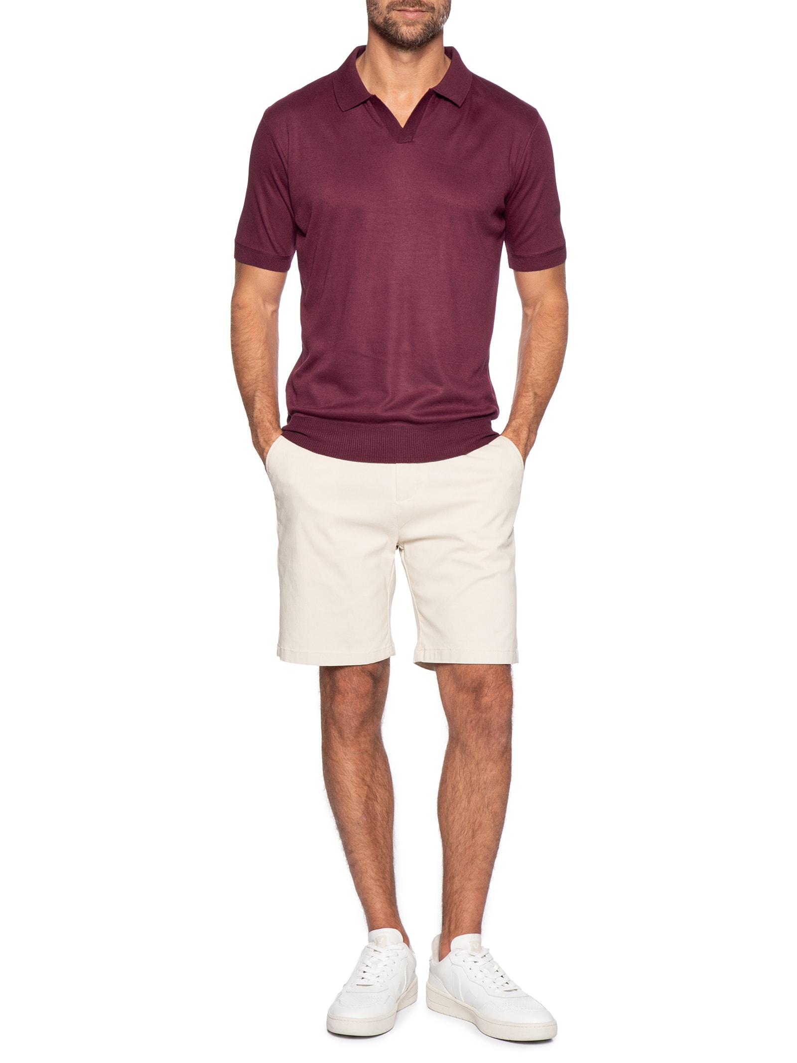 Polo Masculina Tricot Gola Colombiana Vermelho '2 Essential