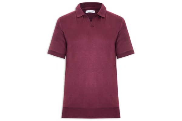 Polo Masculina Tricot Gola Colombiana - Vermelho