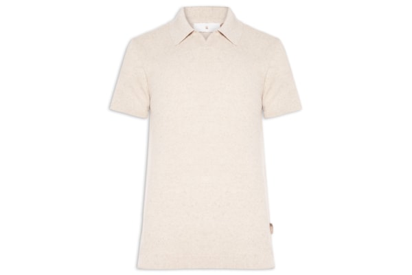 Polo Masculina Tricot Linho Roman - Bege