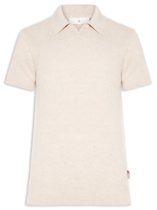 Polo Masculina Tricot Linho Roman – Bege