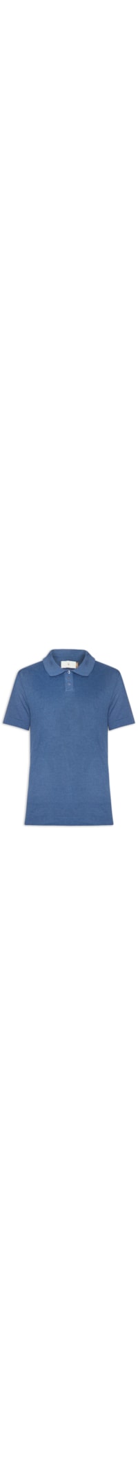 Polo Masculina Tricot Manga Curta Bretanha - Azul