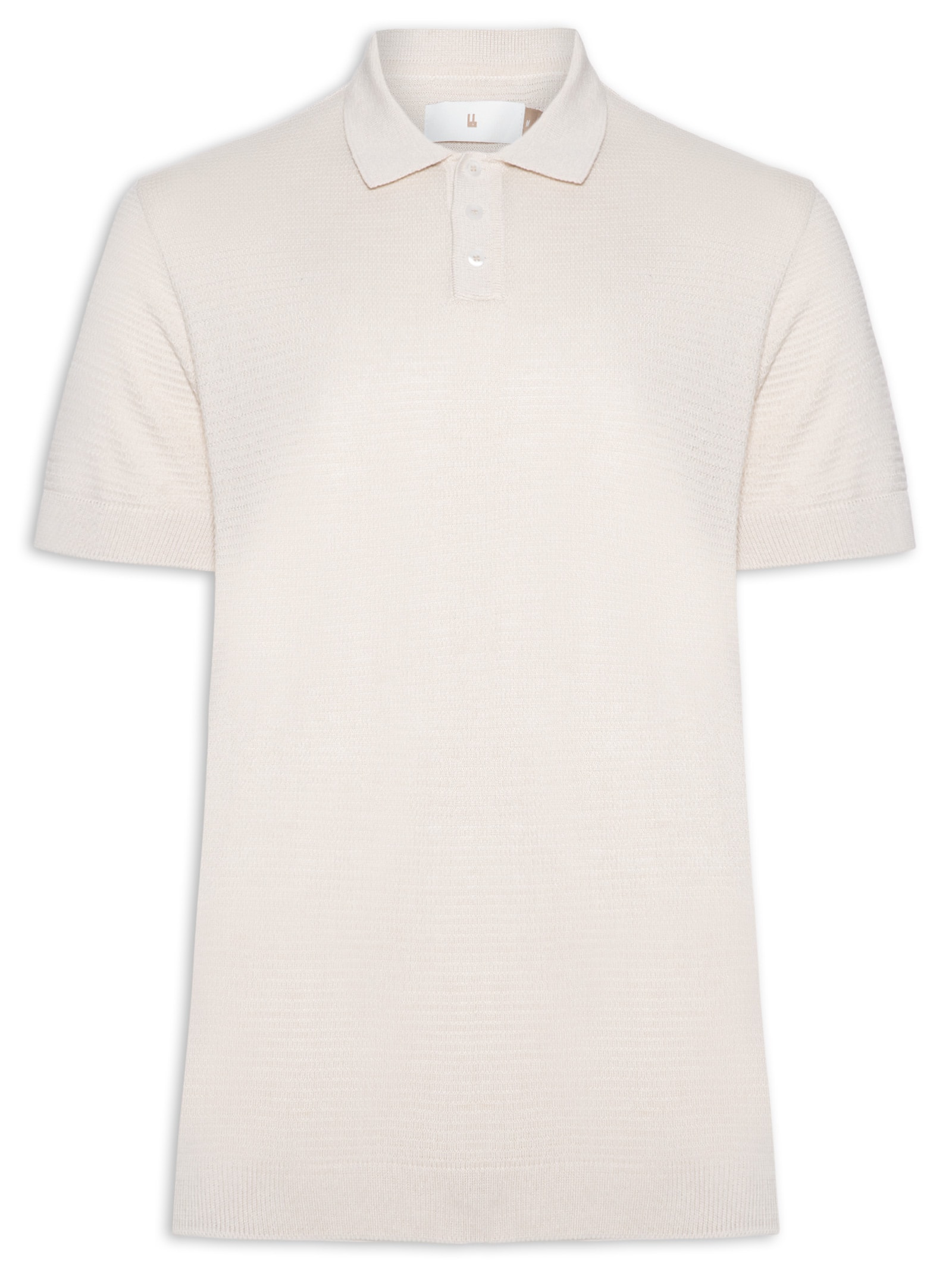 Polo Masculina Tricot Manga Curta Bretanha Off White Foxton