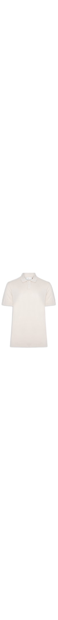 Polo Masculina Tricot Manga Curta Bretanha - Off White