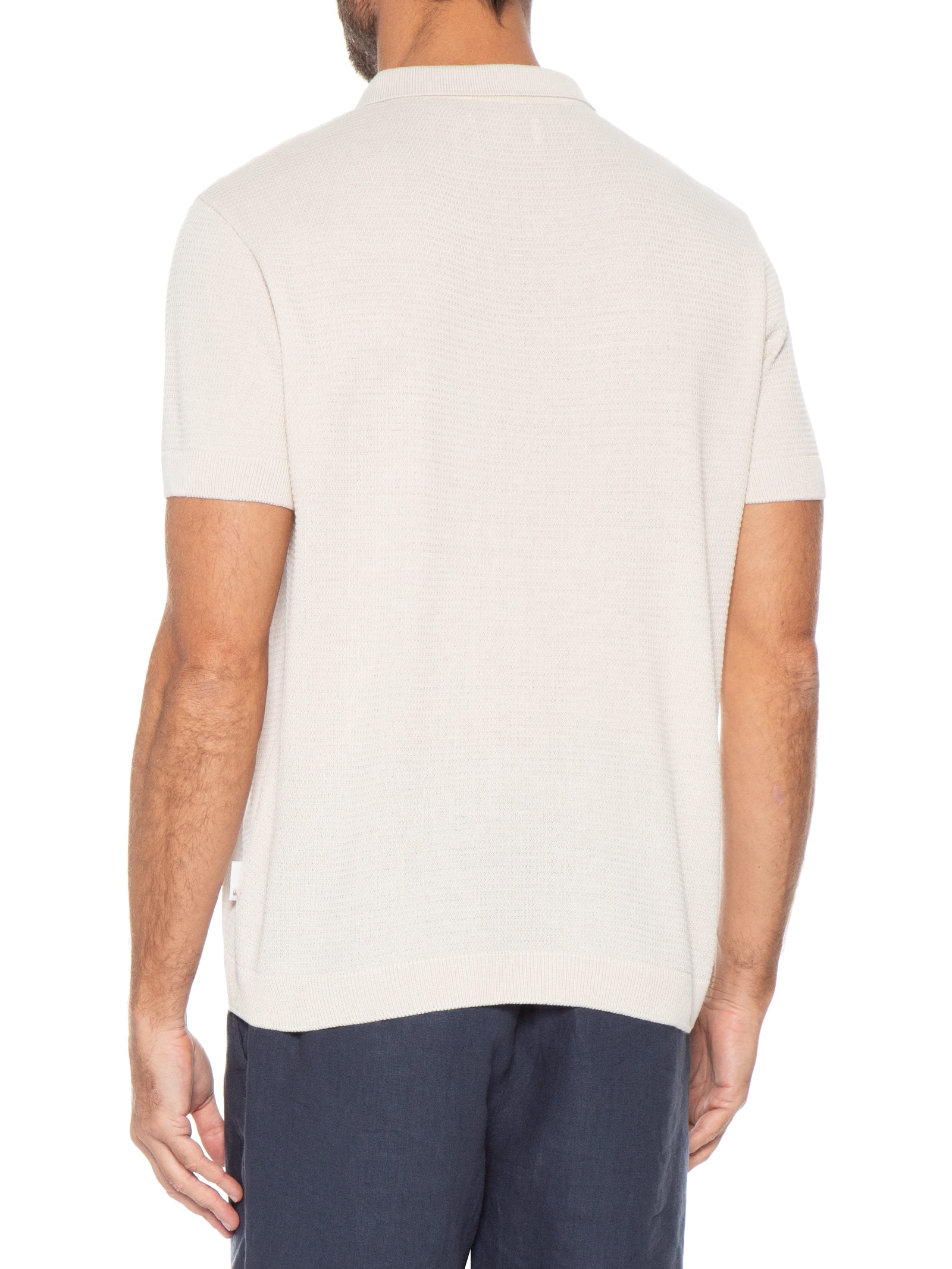 Polo Masculina Tricot Manga Curta Bretanha Off White Foxton