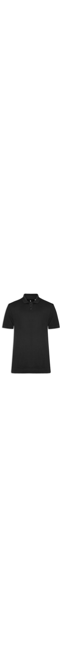 Pólo Masculina Tricot Manga Curta Bretanha - Preto