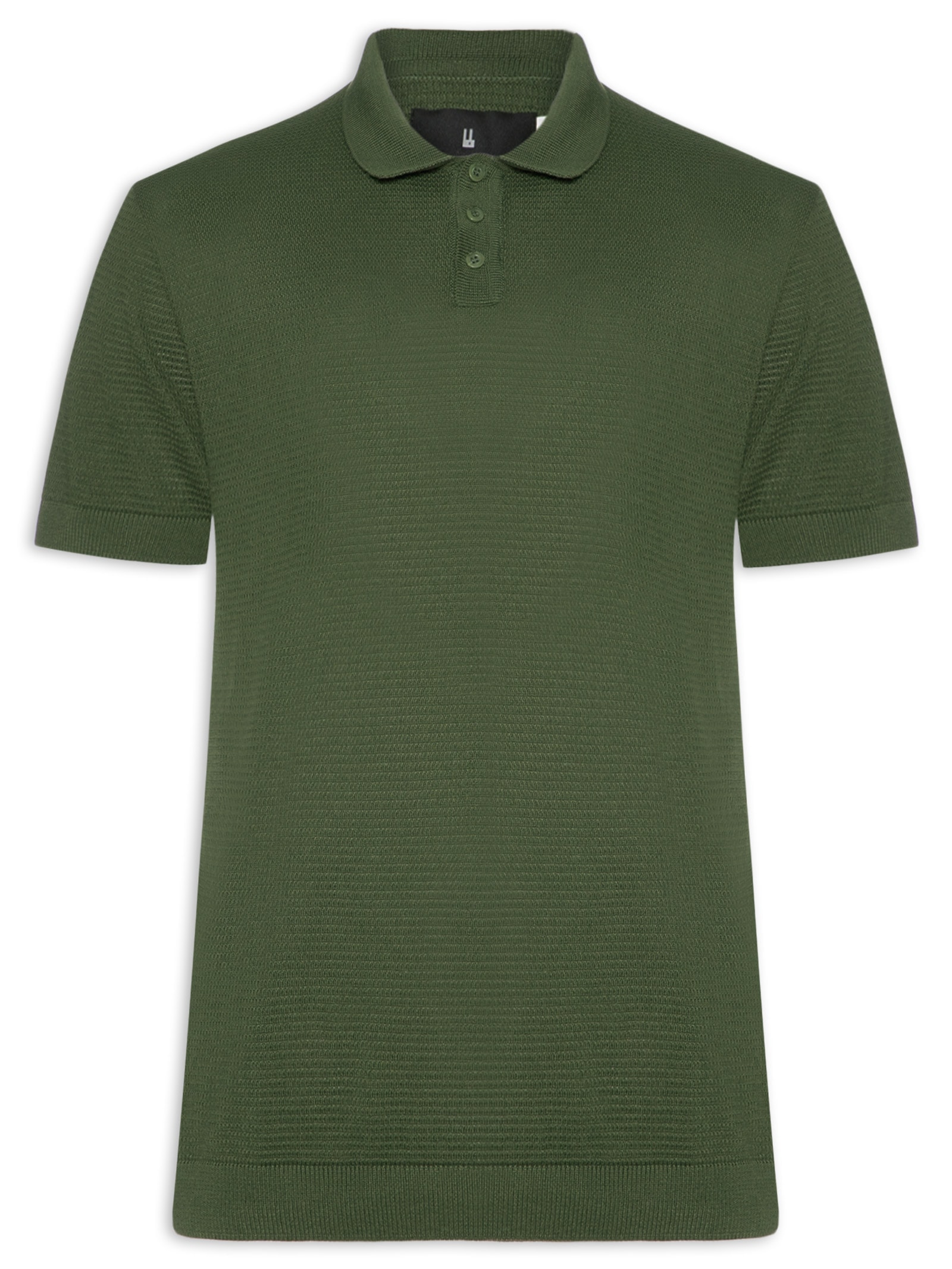 Pólo Masculina Tricot Manga Curta Bretanha Verde Foxton